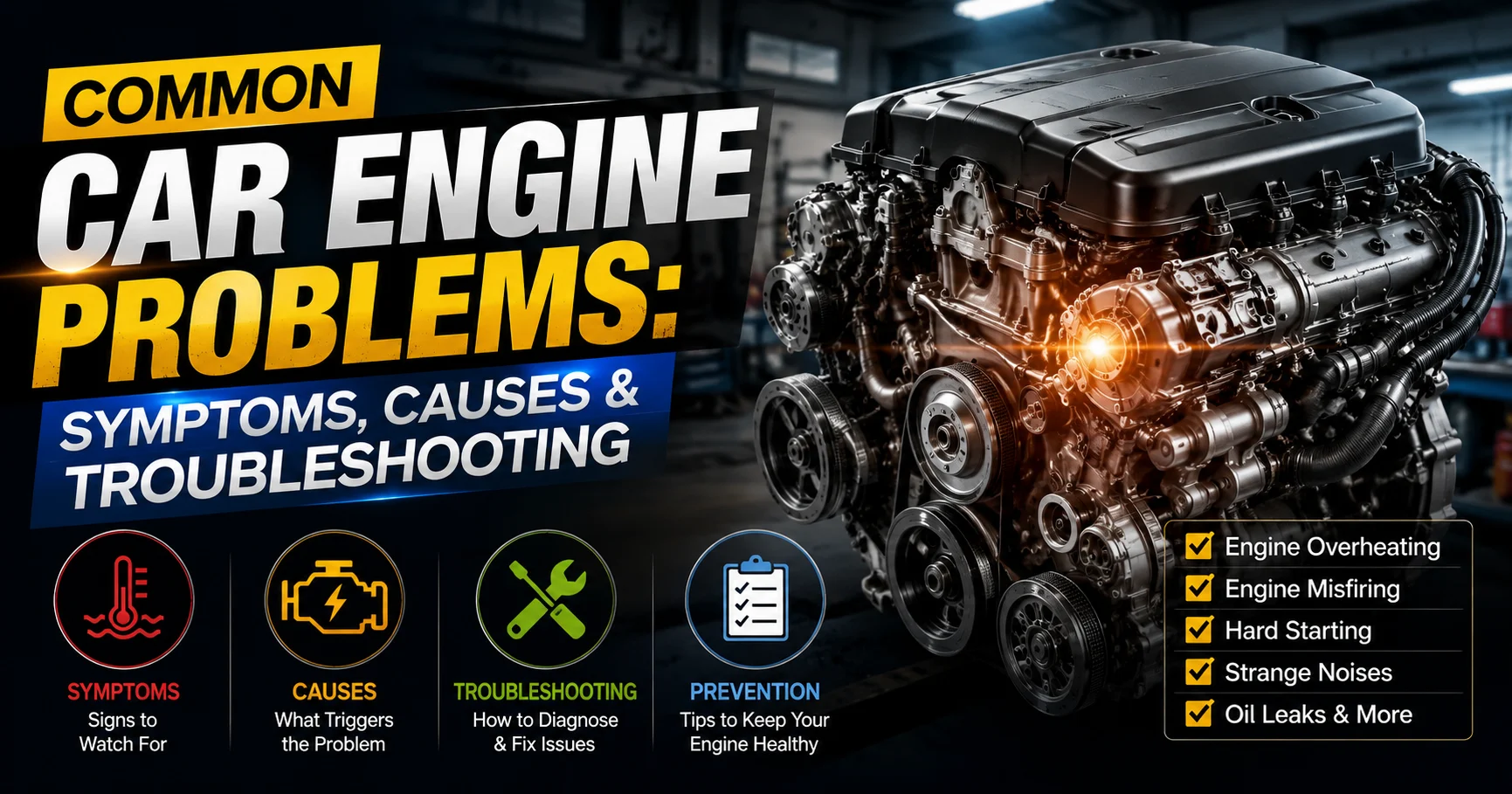 Common car engine problems and symptoms