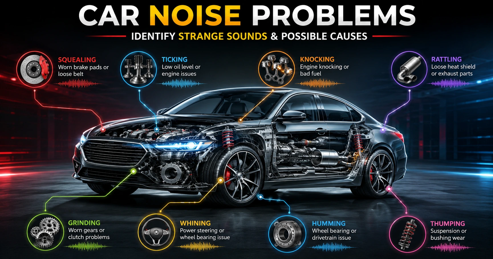 Car noise problems and strange sound troubleshooting