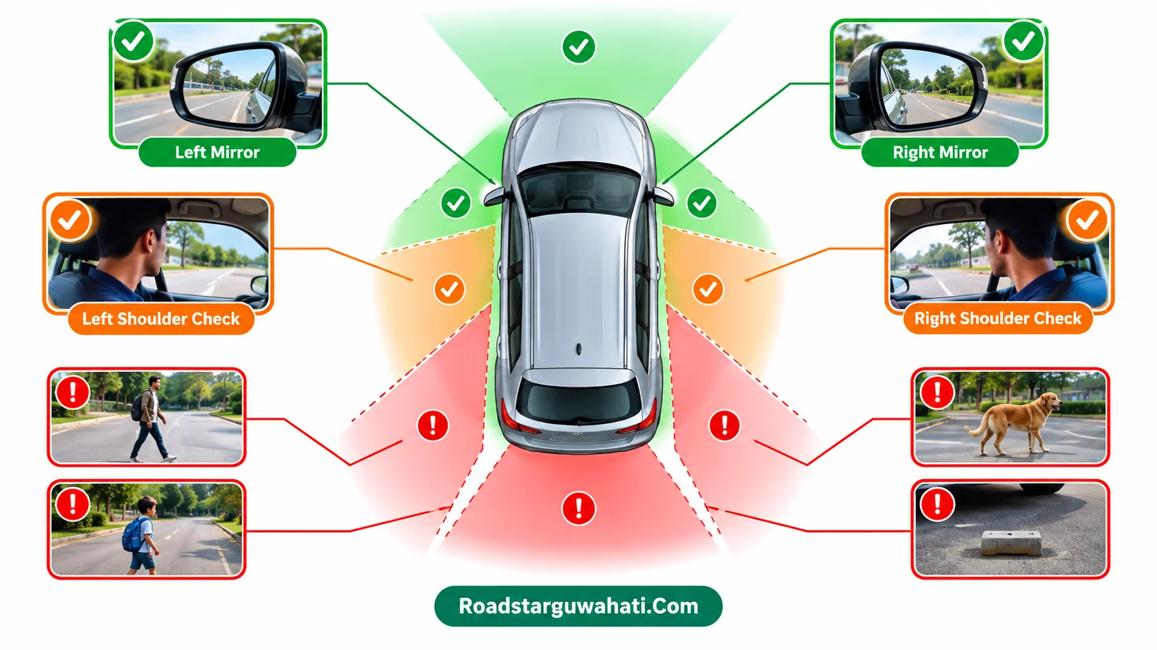 Car reverse karne se pehle 360 degree safety check