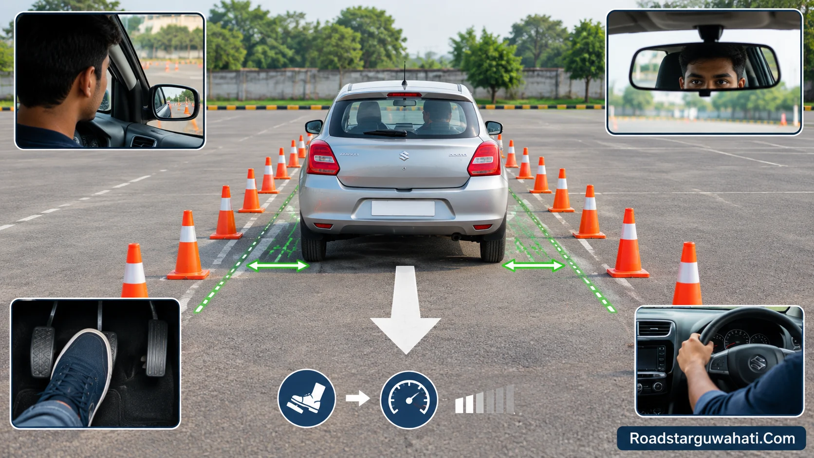 Beginners ke liye straight line car reverse practice